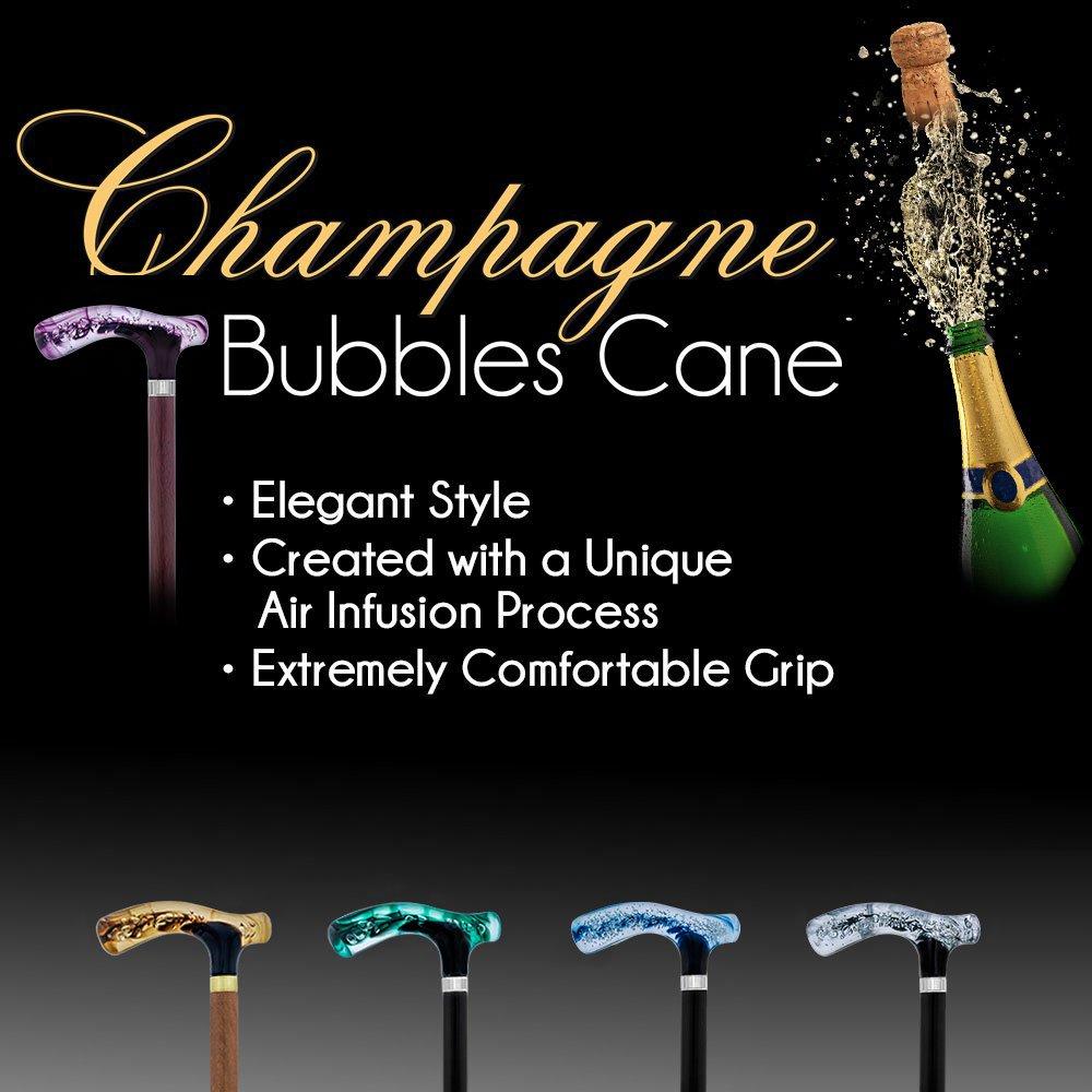 Royal Canes Purple and Clear Acrylic Bubble Handle Cane w/ Custom Wooden Shaft