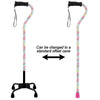 Royal Canes Pink Vivienne May Convertible Quad Base Walking Cane with Comfort Grip - Adjustable Shaft