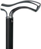 Royal Canes Black Slim Line Chrome Plated Fritz Walking Cane With Black Beechwood Shaft