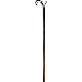 Royal Canes Chrome Plated Derby Walking Cane With Ebony Shaft and Rose Pewter Collar