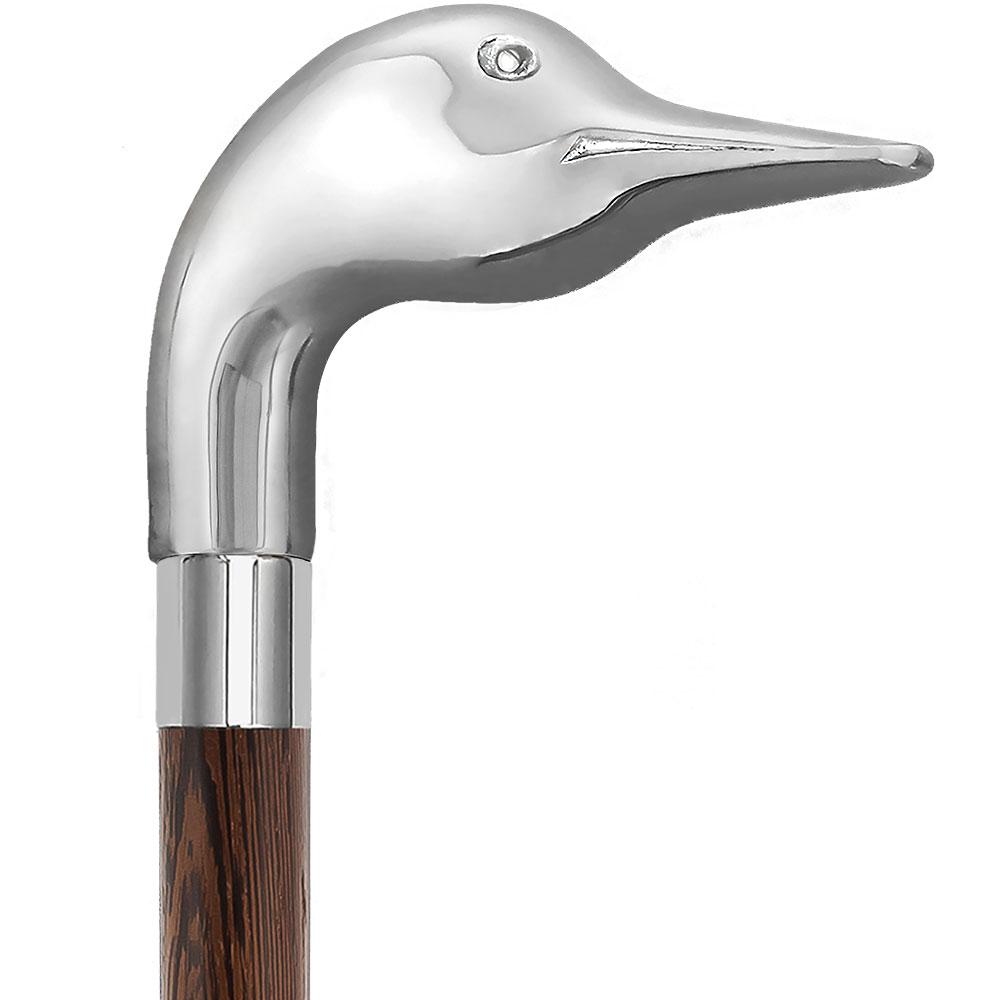 Royal Canes Chrome Plated Goose Handle Walking Cane w/ Custom Shaft and Collar