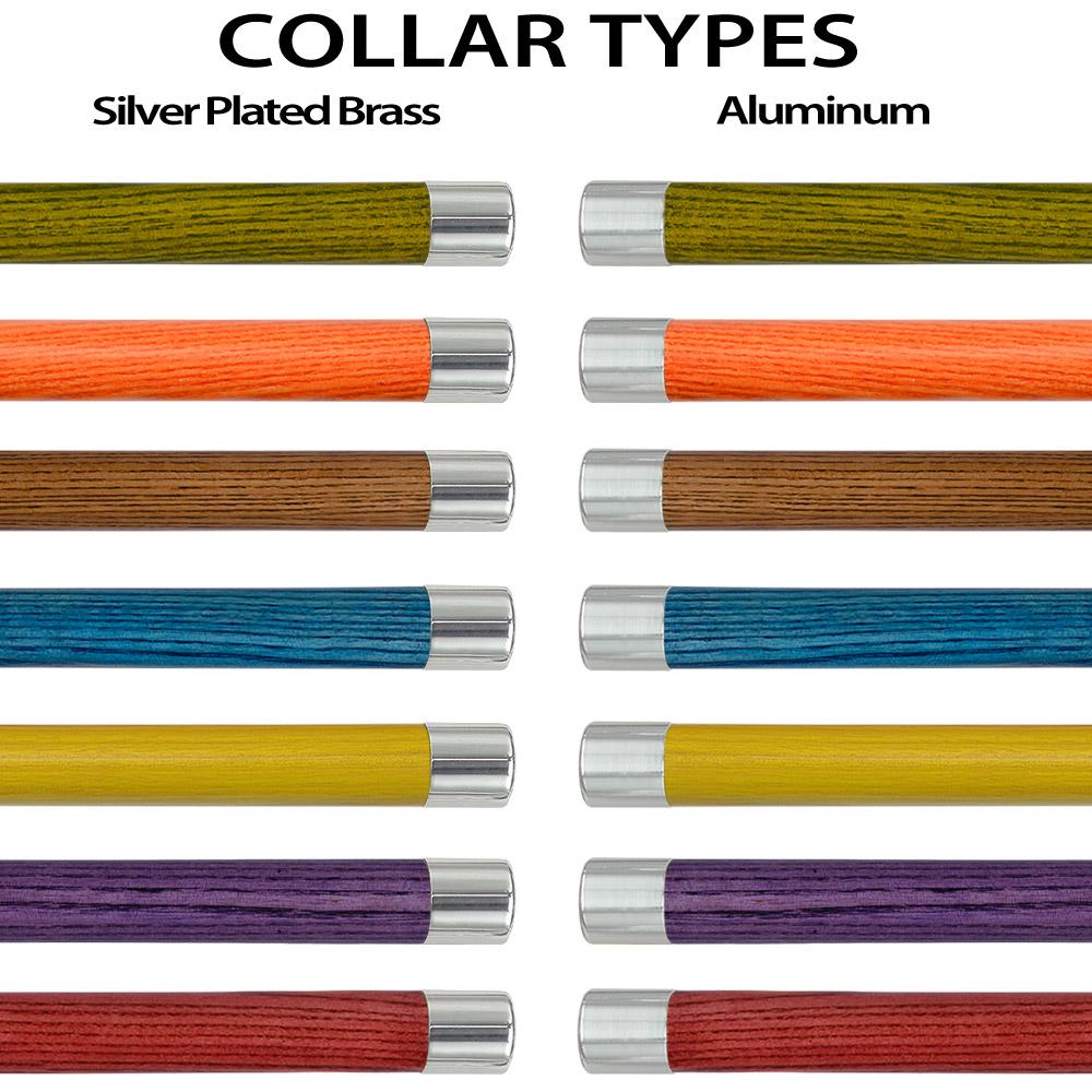 Royal Canes Chrome Plated T Shaped Handle Walking Cane w/ Custom Color Stained Ash Shaft & Collar