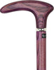 Royal Canes Purple Amethyst Cosmopolitan Handle Walking Cane With Ash Wood Shaft and Silver Collar