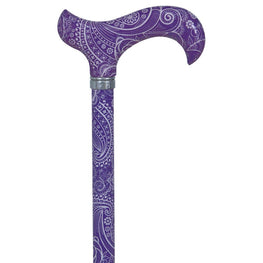 Royal Canes Purple Dream Designer Adjustable Derby Walking Cane with Engraved Collar
