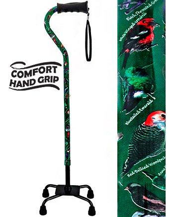 Royal Canes American Songbird Aluminum Convertible Quad Base Walking Cane - Adjustable Shaft
