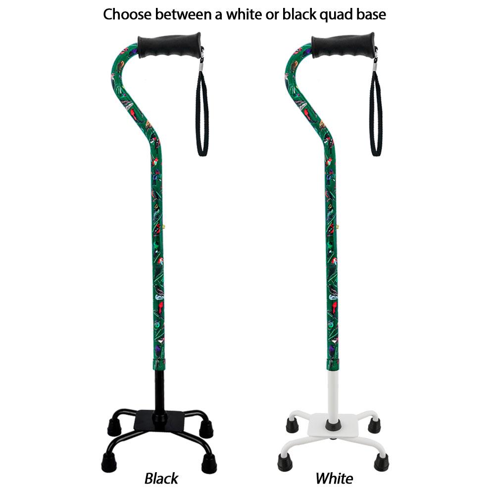 Royal Canes American Songbird Aluminum Convertible Quad Base Walking Cane - Adjustable Shaft