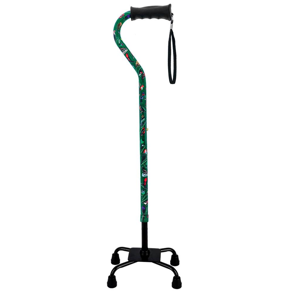 Royal Canes American Songbird Aluminum Convertible Quad Base Walking Cane - Adjustable Shaft
