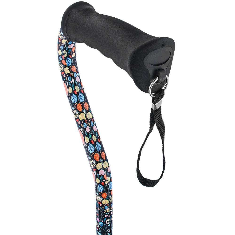 Royal Canes Autumn Leaves Aluminum Convertible Quad Walking Cane with Comfort Grip - Adjustable Shaft
