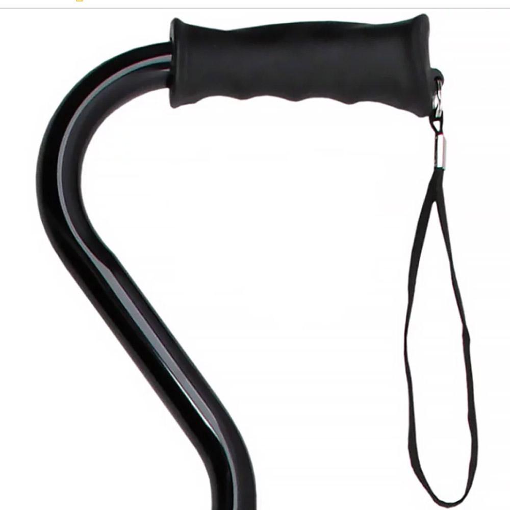 Royal Canes Black Aluminum Convertible Quad Base Walking Cane - Adjustable Shaft