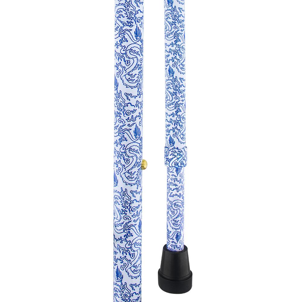 Royal Canes Blue Rain Designer Aluminum Convertible Quad Walking Cane with Comfort Grip - Adjustable Shaft