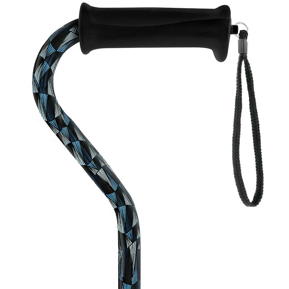 Royal Canes Blue Reflections Aluminum Convertible Quad Base Walking Cane - Adjustable Shaft