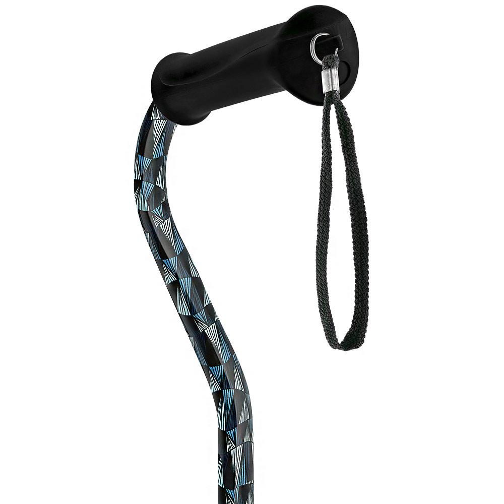 Royal Canes Blue Reflections Aluminum Convertible Quad Base Walking Cane - Adjustable Shaft