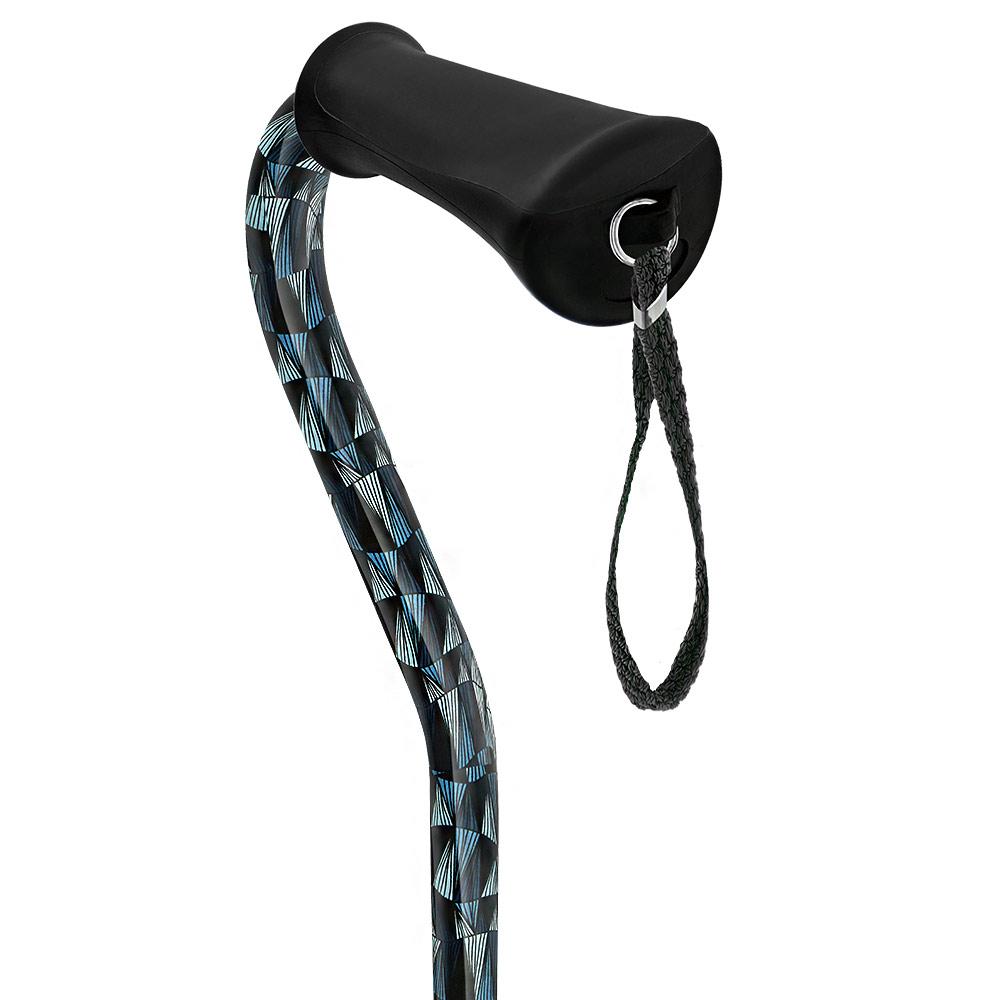 Royal Canes Blue Reflections Aluminum Convertible Quad Base Walking Cane - Adjustable Shaft