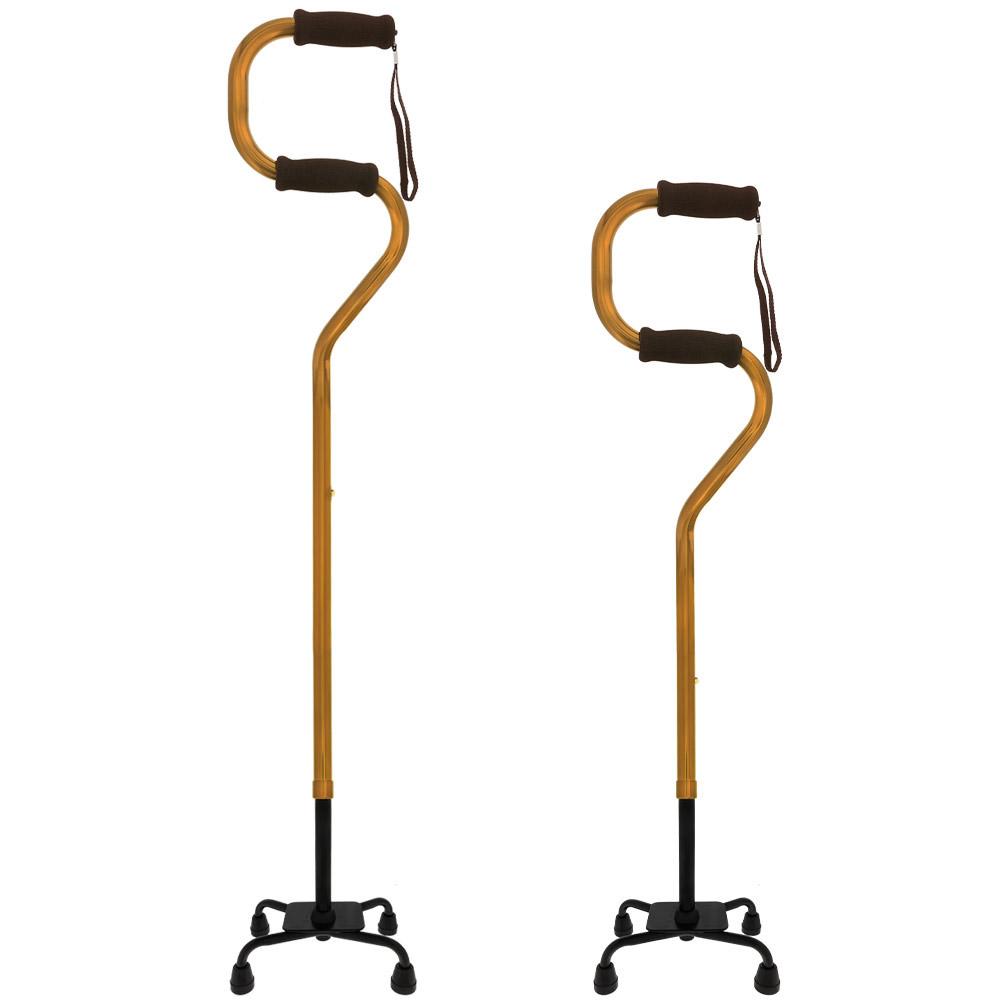 Royal Canes Bronze EZ-Get-up-from-Seat Convertible Quad Base Walking Cane