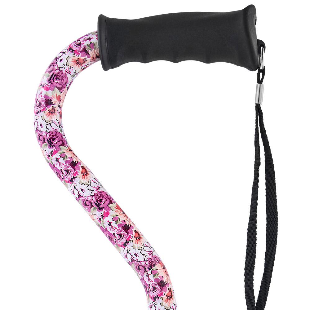 Royal Canes Daisy Meadows Aluminum Convertible Quad Walking Cane with Comfort Grip - Adjustable Shaft