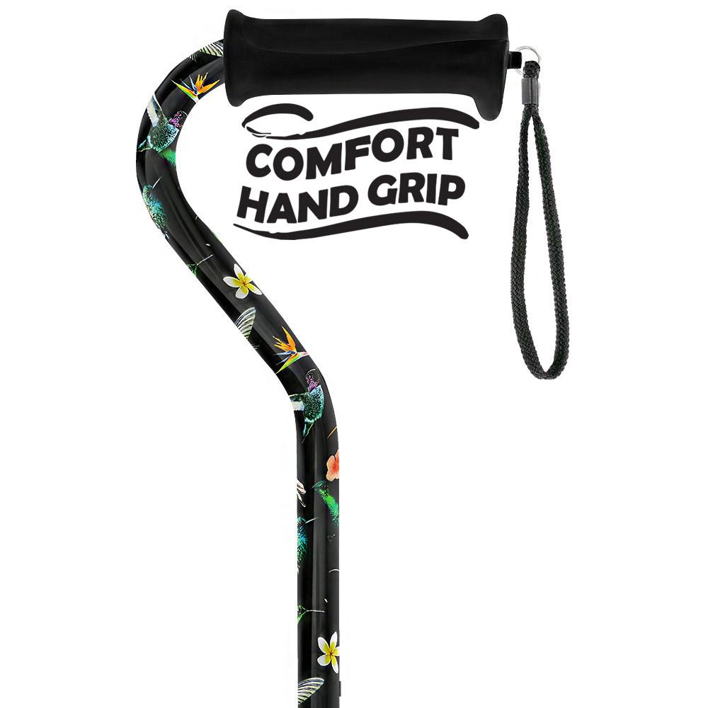 Royal Canes Flight of the Hummingbird Aluminum Convertible Quad Base Walking Cane - Adjustable Shaft