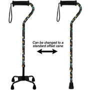 Royal Canes Flight of the Hummingbird Aluminum Convertible Quad Base Walking Cane - Adjustable Shaft