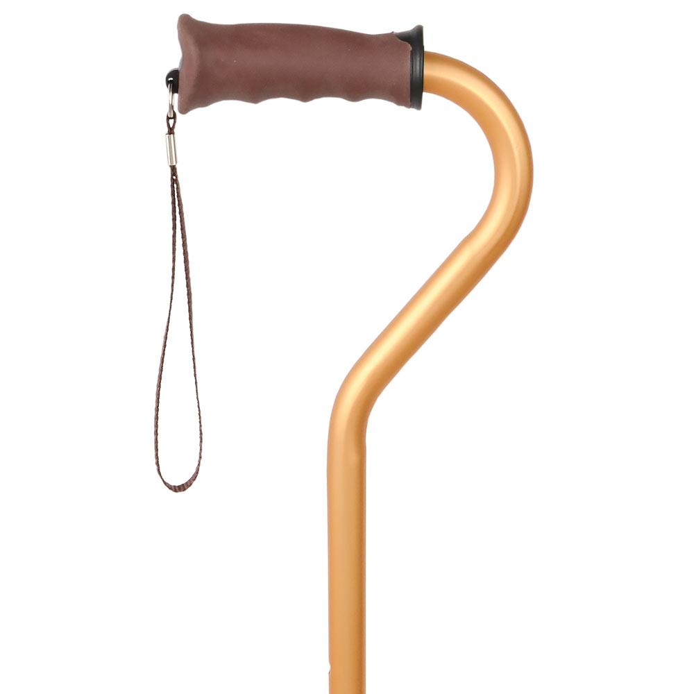 Royal Canes Gold Convertible Quad Base Walking Cane with Comfort Grip - Adjustable Shaft