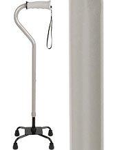 Royal Canes Gray Aluminum Convertible Quad Base Walking Cane - Adjustable Shaft