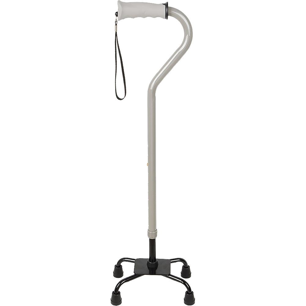 Royal Canes Gray Aluminum Convertible Quad Base Walking Cane - Adjustable Shaft