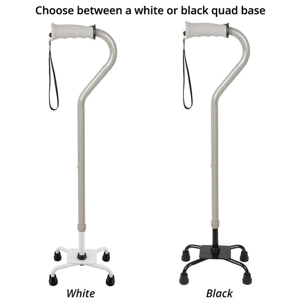 Gray Aluminum Convertible Quad Base Walking Cane Adjustable