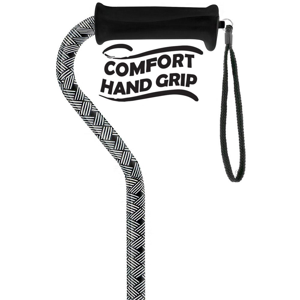 Royal Canes Herringbone Aluminum Convertible Quad Base Walking Cane - Adjustable Shaft