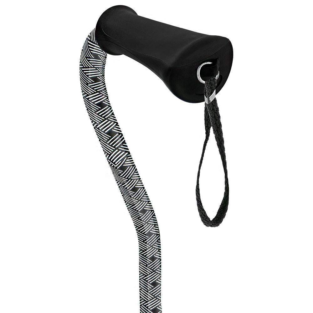 Royal Canes Herringbone Aluminum Convertible Quad Base Walking Cane - Adjustable Shaft