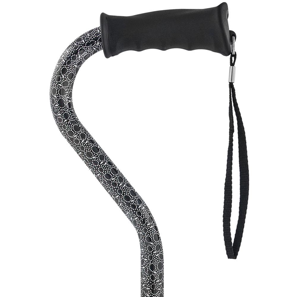 Royal Canes Midnight Rain Aluminum Convertible Quad Walking Cane with Comfort Grip - Adjustable Shaft