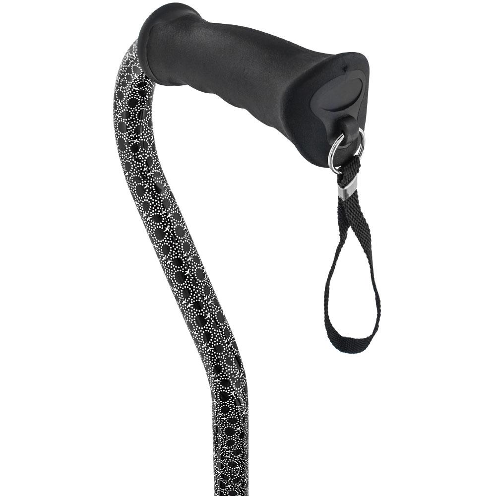 Royal Canes Midnight Rain Aluminum Convertible Quad Walking Cane with Comfort Grip - Adjustable Shaft