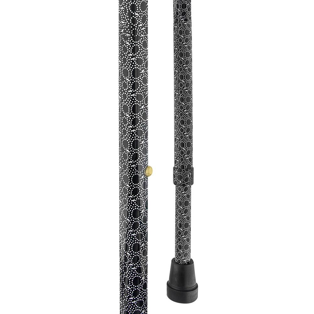 Royal Canes Midnight Rain Aluminum Convertible Quad Walking Cane with Comfort Grip - Adjustable Shaft