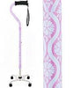 Royal Canes Pink Pastel Rose Aluminum Convertible Quad Walking Cane with Comfort Grip - Adjustable Shaft