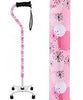 Royal Canes Pretty in Pink Aluminum Convertible Quad Walking Cane with Comfort Grip - Adjustable Shaft