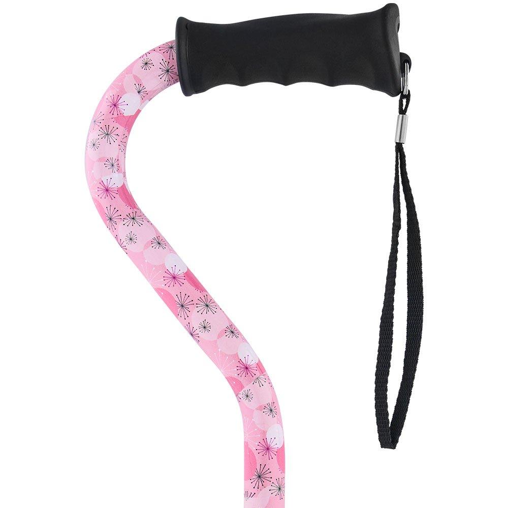 Royal Canes Pretty in Pink Aluminum Convertible Quad Walking Cane with Comfort Grip - Adjustable Shaft
