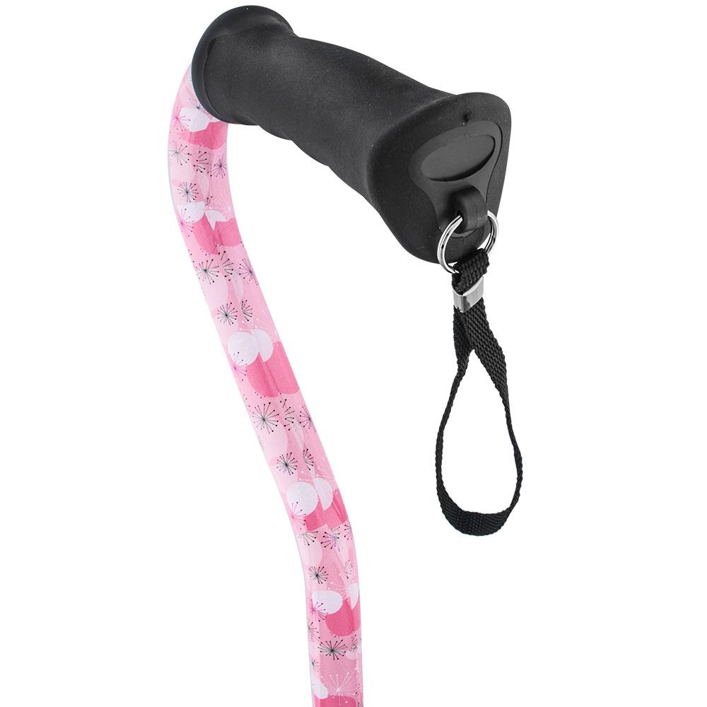 Royal Canes Pretty in Pink Aluminum Convertible Quad Walking Cane with Comfort Grip - Adjustable Shaft