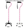 Royal Canes Pretty in Pink Aluminum Convertible Quad Walking Cane with Comfort Grip - Adjustable Shaft