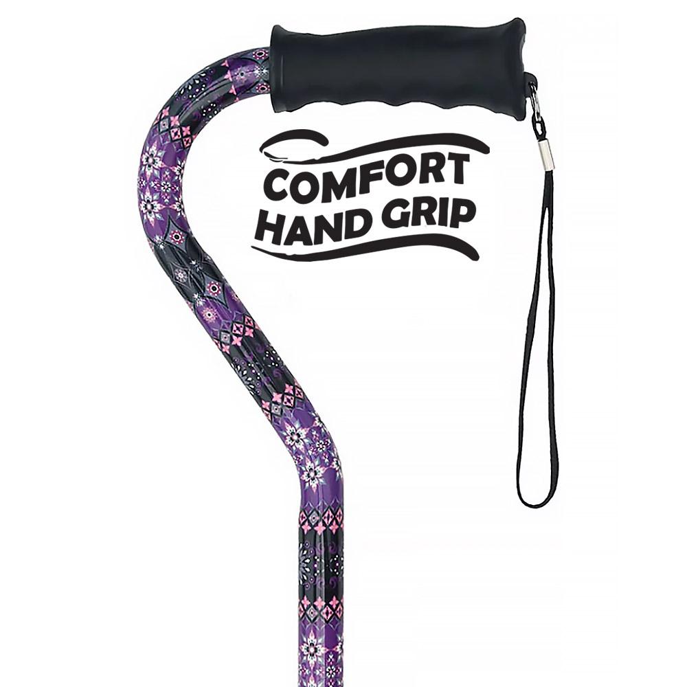 Royal Canes Pretty Purple Aluminum Convertible Quad Base Walking Cane - Adjustable Shaft
