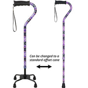 Royal Canes Pretty Purple Aluminum Convertible Quad Base Walking Cane - Adjustable Shaft