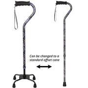 Royal Canes Purple Majesty Aluminum Convertible Quad Base Walking Cane - Adjustable Shaft