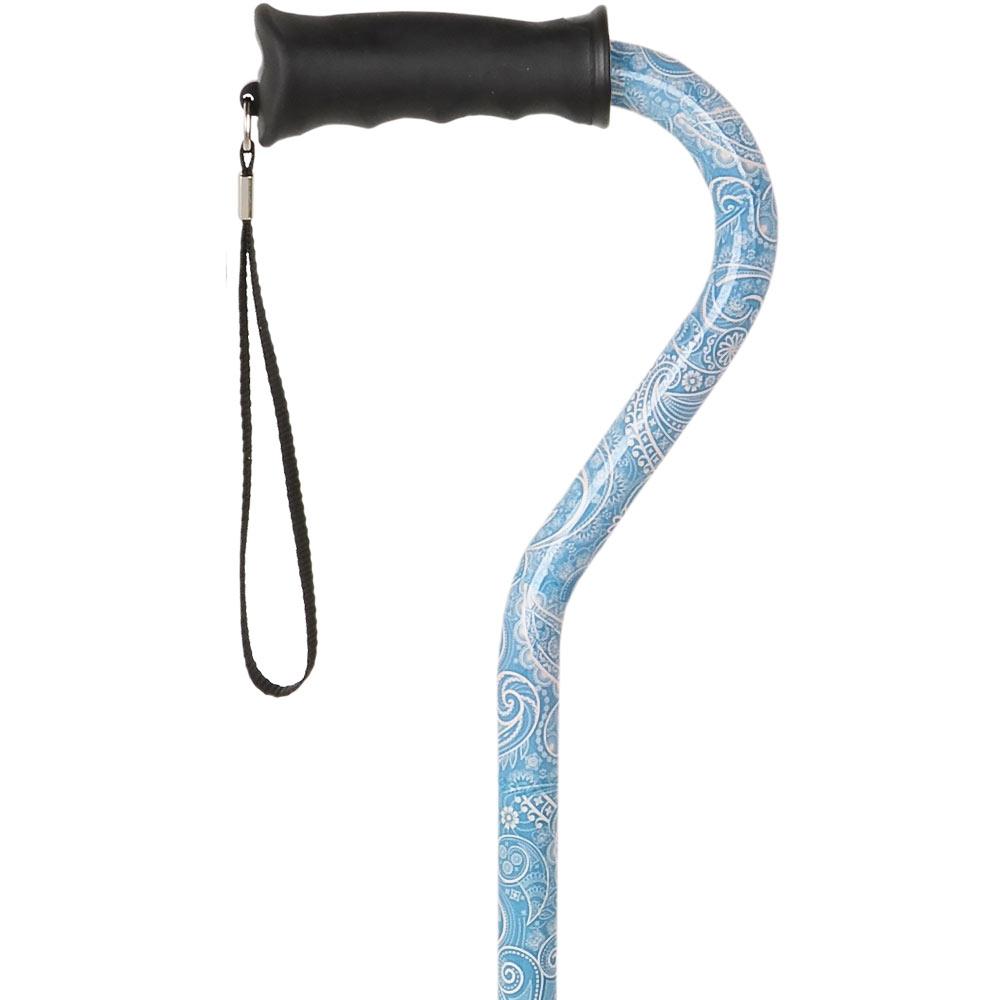Royal Canes True Blue Convertible Quad Base Walking Cane with Comfort Grip - Adjustable Shaft