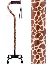 Royal Canes Wild Giraffe Aluminum Convertible Quad Walking Cane with Comfort Grip - Adjustable Shaft
