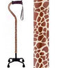 Royal Canes Wild Giraffe Aluminum Convertible Quad Walking Cane with Comfort Grip - Adjustable Shaft