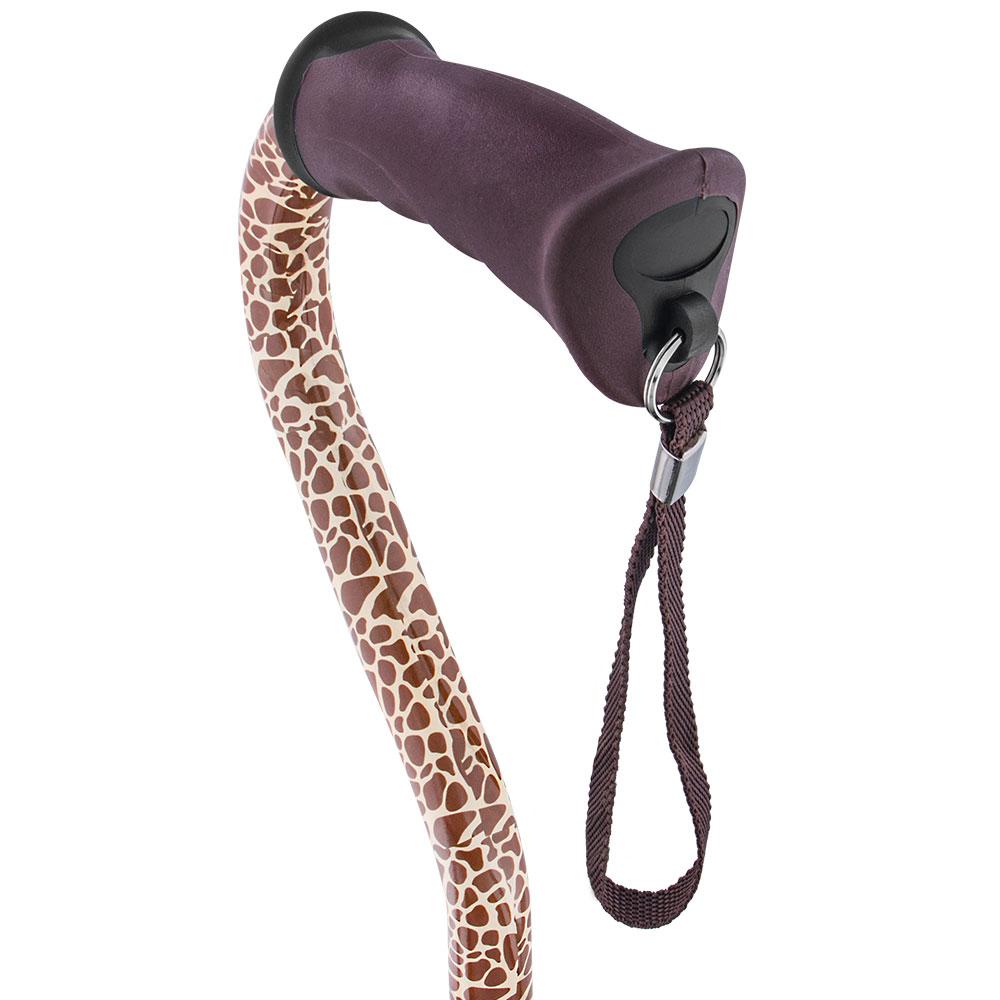 Royal Canes Wild Giraffe Aluminum Convertible Quad Walking Cane with Comfort Grip - Adjustable Shaft