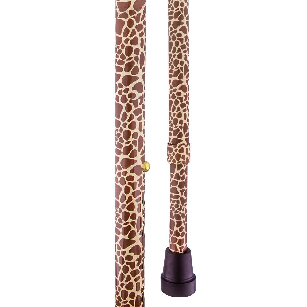 Royal Canes Wild Giraffe Aluminum Convertible Quad Walking Cane with Comfort Grip - Adjustable Shaft