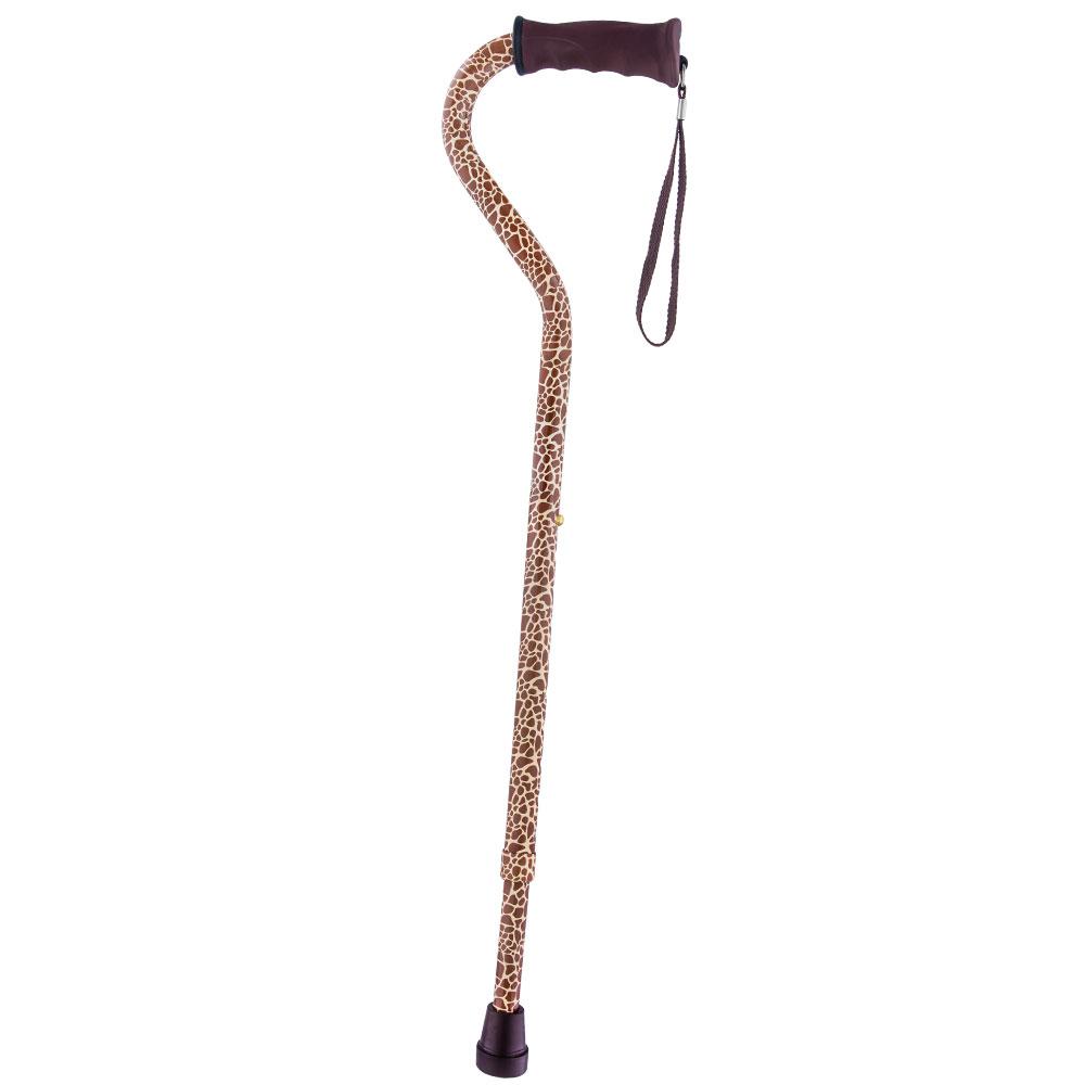 Royal Canes Wild Giraffe Aluminum Convertible Quad Walking Cane with Comfort Grip - Adjustable Shaft