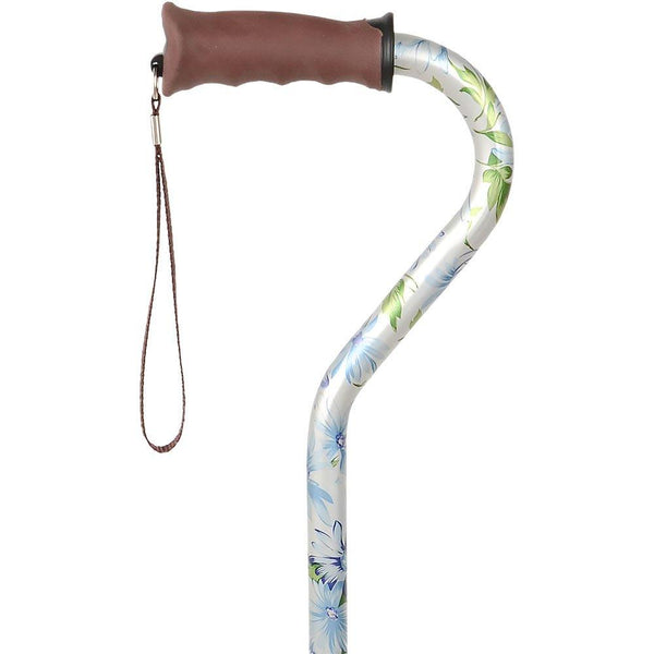 Royal Canes Heavenly Gardens Convertible Quad Base Walking Cane with Comfort Grip - Adjustable Shaft