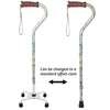 Royal Canes Heavenly Gardens Convertible Quad Base Walking Cane with Comfort Grip - Adjustable Shaft
