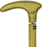 Royal Canes Sage Green Cosmopolitan Handle Walking Cane With Ash Wood Shaft and Silver Collar