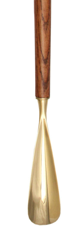 Royal Canes Oak shoe horn with Brass Cap and leather loop