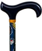Royal Canes Skull and Snakes Designer Adjustable Cane w/ Black Painted Beechwood Handle