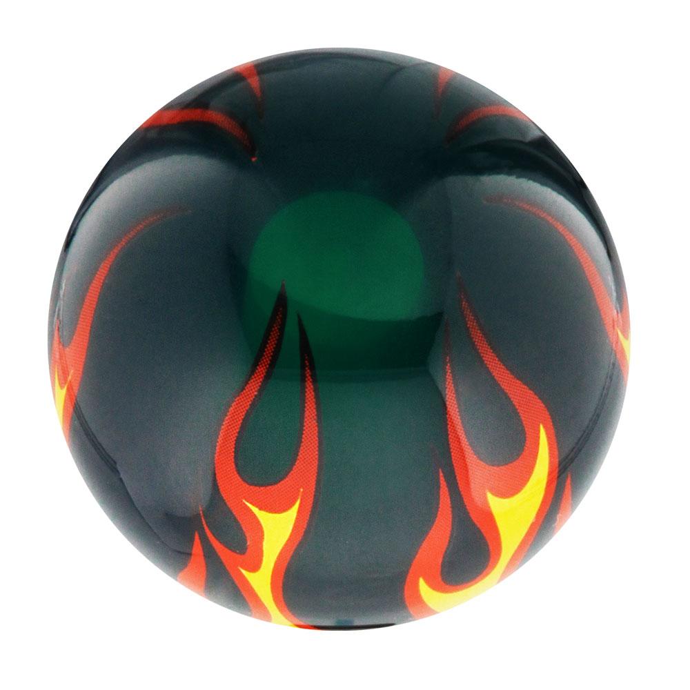 Royal Canes Burst of Flames Green Transparent Round Knob Cane w/ Custom Color Ash Shaft & Collar
